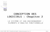 J.Printz / CNAM - CMSL / Conception des logiciels - Analyse fonctionnelle / Vers. 5.3Page 1 CONCEPTION DES LOGICIELS : Chapitre 2 LE SYSTÈME ET SON ENVIRONNEMENT.