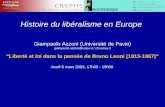 Histoire du libéralisme en Europe Giampaolo Azzoni (Université de Pavie) giampaolo.azzoni@unipv.it / cfs.unipv.it Liberté et loi dans la pensée de Bruno.