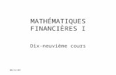 06/11/07 MATHÉMATIQUES FINANCIÈRES I Dix-neuvième cours.