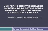 UNE FORME EXCEPTIONNELLE DE LUXATION DE LA ROTULE APRES PROTHESE TOTALE DU GENOU: LA LUXATION « ERECTA » Service Orthopédie Sahloul Sousse Bouattour K,