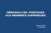 HÉMODIALYSE: PONTAGES AUX MEMBRES SUPÉRIEURS Maxime RAUX 21 Mai 2011.