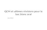 QCM et ultimes révisions pour le bac blanc oral 1ère STMG1.