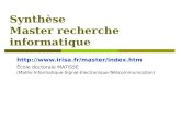 Synthèse Master recherche informatique  École doctorale MATISSE (Maths-Informatique-Signal-Électronique-Télécommunication)