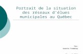 Portrait de la situation des réseaux délues municipales au Québec Par: Jeannie Tremblay 26 avril 2011.