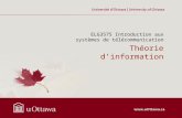 Théorie dinformation ELG3575 Introduction aux systèmes de télécommunication.