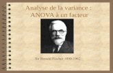 Analyse de la variance : ANOVA à un facteur Sir Ronald Fischer 1890-1962.