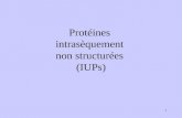 1 Protéines intrasèquement non structurées (IUPs)