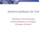 Science politique de lUE Relations internationales Partis politiques et clivages Groupes dintérêt.