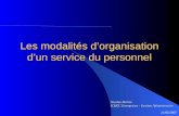 21/02/2007 Les modalités dorganisation dun service du personnel Nicolas Martin ICHEC Entreprises - Gestion Administrative.