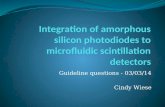 Guideline questions - 03/03/14 Cindy Wiese. Scintillateurs Scintillateur = matériau qui émet de la lumière sous linfluence dune radiation. Interactions.