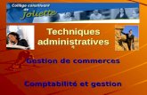 Techniques administratives Gestion de commerces Comptabilité et gestion.