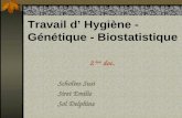 Travail d Hygiène - Génétique - Biostatistique 2 ème doc. Scholtes Susi Siret Emilie Sol Delphine.