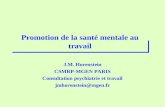 Promotion de la santé mentale au travail J.M. Horenstein CSMRP-MGEN PARIS Consultation psychiatrie et travail jmhorenstein@mgen.fr.