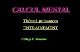 CALCUL MENTAL Thème1 puissances ENTRAINEMENT Collège F Mauriac.
