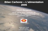 Bilan Carbone – Lalimentation 2006 Henri Bergson Quel est le bilan carbone de lalimentation de létablissement ? Et comment agir ? ABDELAZIZ Tarek JAOUEN.