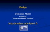 Analyse  Dominique Allainé Laboratoire Biométrie et Biologie Evolutive.