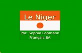 Le Niger Par: Sophie Lohmann Français 8A. Le Niger – cest où? Le Niger est au milieu de lAfrique au- dessus du Nigeria.