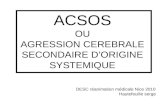 ACSOS OU AGRESSION CEREBRALE SECONDAIRE DORIGINE SYSTEMIQUE DESC réanimation médicale Nice 2010 Hautefeuille serge.