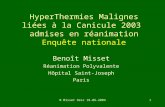 B Misset Desc 18-06-20041 HyperThermies Malignes liées à la Canicule 2003 admises en réanimation Enquête nationale Benoît Misset Réanimation Polyvalente.