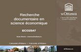 Recherche documentaire en science économique ECO2547 Susan Mowers - smowers@uottawa.ca.