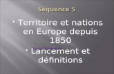 Territoire et nations en Europe depuis 1850 Lancement et définitions Passer lintroduction.
