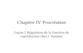 Chapitre IV Procréation Leçon 2 Régulation de la fonction de reproduction chez l homme.