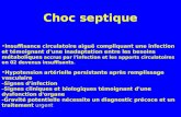 Choc septique Insuffisance circulatoire aiguë compliquant une infection et témoignant d'une inadaptation entre les besoins métaboliques accrus par l'infection.