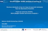 27 mars 20091 Revenus individuels et taux de risque de pauvreté individuels Taux de dépendance financière Projet de recherche AGORA: BGIA (Belgian Gender.