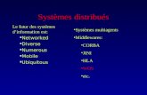 Systèmes distribués Le futur des systèmes dinformation est: Networked Diverse Numerous Mobile Ubiquitous Systèmes multiagents Middlewares: CORBA JINI HLA.