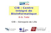 1 CIB : Centre Intégré de Bioinformatique E-G. Talbi CIB – Génopole de Lille.