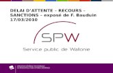 DELAI DATTENTE – RECOURS – SANCTIONS – exposé de F. Bauduin 17/03/2010.