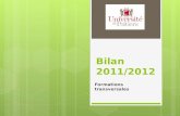 Bilan 2011/2012 Formations transversales. SOMMAIRE Bilan 2011/2012 Actions en partenariat à reconduire Les nouveaux projets 2012/2013 Le carnet de bord.