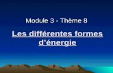 Les différentes formes dénergie Module 3 - Thème 8.