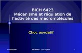 Choc oxydatif BICH 6423 Mécanisme et régulation de lactivité des macromolécules Automne 2009BICH 6423 - Choc oxydatif1.