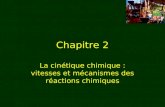 Chapitre 2 La cinétique chimique : vitesses et mécanismes des réactions chimiques.