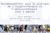 CENTRE HOSPITALIER UNIVERSITAIRE DE NANTES Page 1 Recommandations pour la pratique de loxygénothérapie et laérosolthérapie chez ladulte Céline BOURIGAULT.