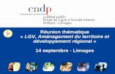 Réunion thématique « LGV, Aménagement du territoire et développement régional » 14 septembre - Limoges.
