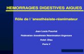 Jean Louis Pourriat Fédération Anesthésie Réanimation Urgences Hotel -Dieu Paris V Rôle de l anesthésiste-réanimateur HEMORRAGIES DIGESTIVES AIGUES.