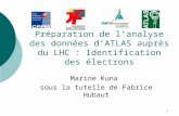 1 Préparation de lanalyse des données dATLAS auprès du LHC : Identification des électrons Marine Kuna sous la tutelle de Fabrice Hubaut.