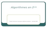 Algorithmes en 2 nde Claude Poulin pour le groupe de réflexion-production - Nouméa 2009.