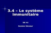 3.4 – Le système immunitaire SBI 4U Dominic Décoeur.