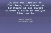 Autour des limites de fonctions, des études de fonctions et des divers niveaux d’étude en analyse 2ème partie Maggy Schneider Université de Liège.