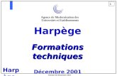 1 Session de Décembre 2001 Harpège Formations techniques Décembre 2001 Agence de Modernisation des Universités et Etablissements.
