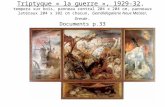 Triptyque « la guerre », 1929-32, tempera sur bois, panneau central 204 x 204 cm, panneaux latéraux 204 x 102 cm chacun, Gemäldegalerie Neue Meister, Dresde.