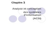 Analyse et conception des systèmes d’information (ACSI) 33 ChapitreChapitre.