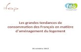 26 octobre 2012 Les grandes tendances de consommation des Français en matière d’aménagement du logement.