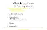 Électronique analogique 1  transformation de Fourier  signal périodique  signal non périodique  systèmes linéaires  amplification  amplificateur.