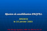 Réunion de sensibilisation PAQVEL ARZACQ le 22 janvier 2003 GIE Elevage Aquitaine, FDPL 64, EDE 64, SCL 64.