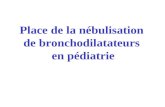 Place de la nébulisation de bronchodilatateurs en pédiatrie.