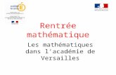 Rentrée mathématique Les mathématiques dans l’académie de Versailles.